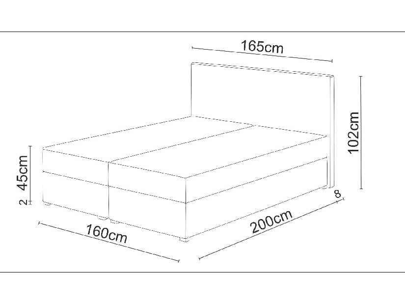 Manželská posteľ Boxspring 160 cm Fade 4 Comfort (béžová) (s matracom a úložným priestorom)