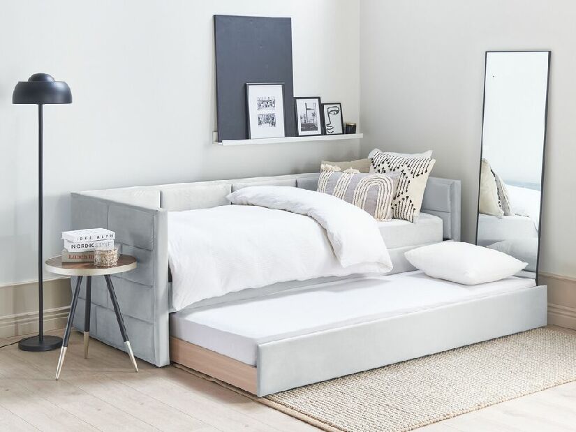Jednolôžková posteľ 200 x 90 cm Chaza (sivá)