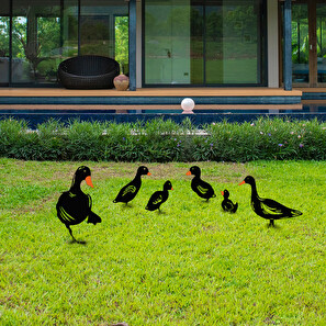 Dekoratívna sada kovových doplnkov do záhrady Duckie (čierna)