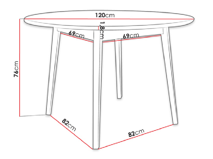 Okrúhly stôl Mirjan Daria FI 120 (natural)