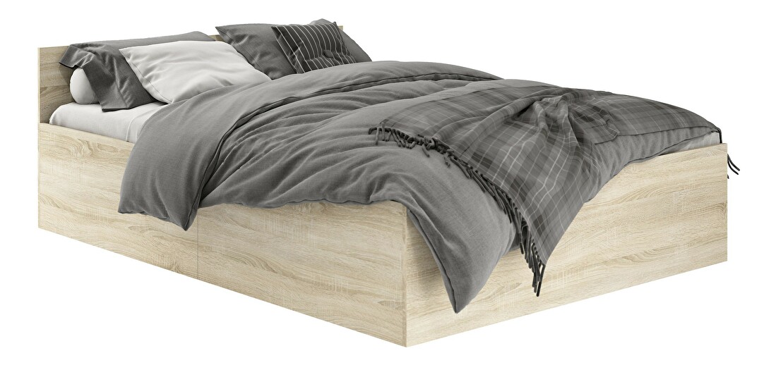 Jednolôžková posteľ Cezar (dub sonoma) (s matracom a roštom)