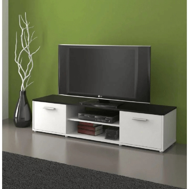 TV stolík/skrinka Zelia (čierna+biela)