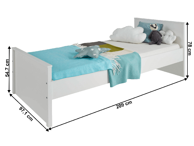 Jednolôžková posteľ 90 cm Otis 90 (biela)