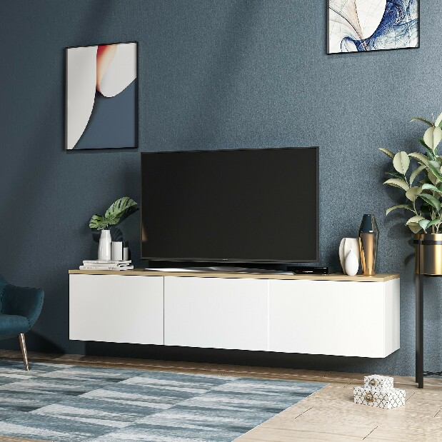 TV stolík/skrinka Neola (biela)