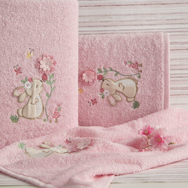 Súprava uterákov 70x40 cm Bambino 6 (3 ks) (ružová)