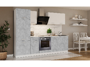 Kuchyňa Tanith 260 cm (bellato sivá + biela)