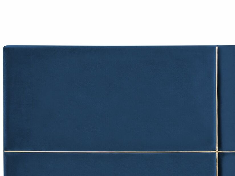 Manželská posteľ 140 cm Vissarion (modrá) (s roštom a úložným priestorom)