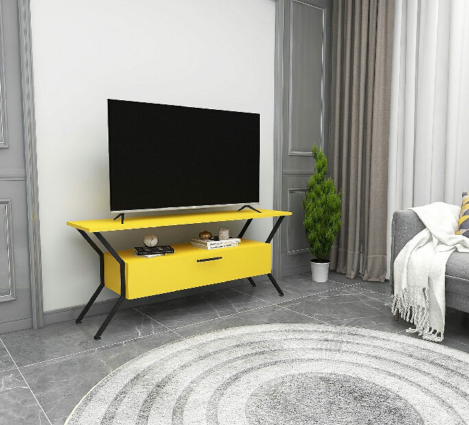 TV stolík/skrinka Tarzan (Žltá + Čierna)