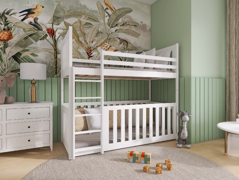 Detská posteľ 90 x 200 cm Cristine (s roštom a úl. priestorom) (borovica)