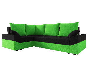 Rohová sedacia súprava Dusk Plus (zelená + čierna) (L)