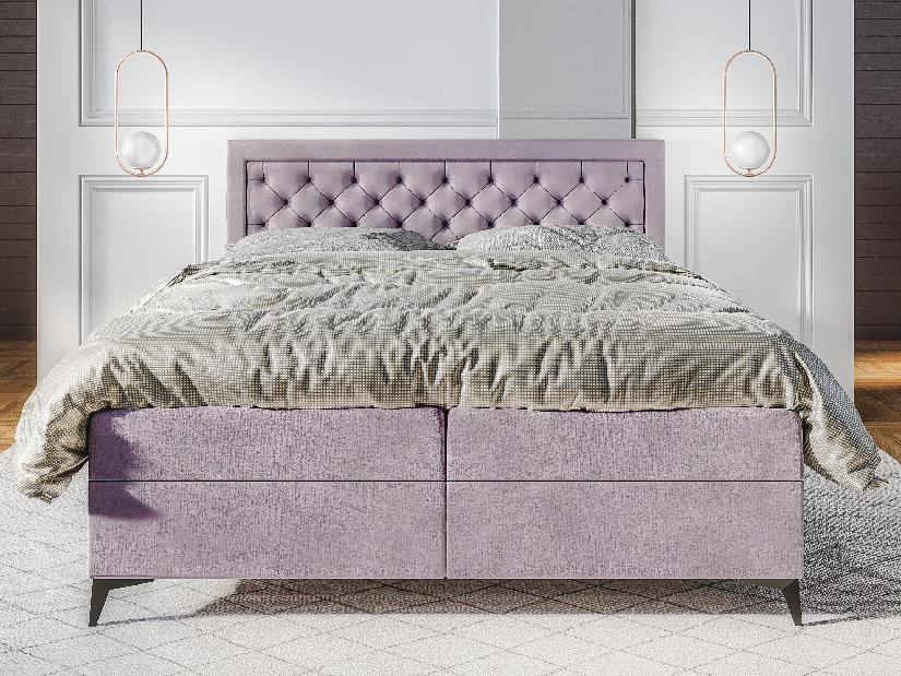 Kontinentálna posteľ 120 cm Lavande (levanduľová) (s matracom a úl. priestorom)