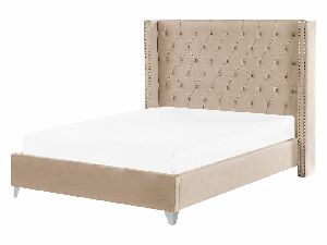 Manželská posteľ 160 cm LUBECK (s roštom) (béžová)