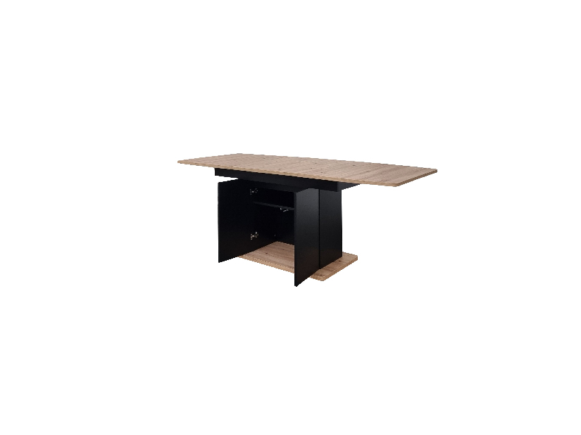 Jedálenský stôl Schultz (dub artisan + čierna) (pre 4-8 osôb)