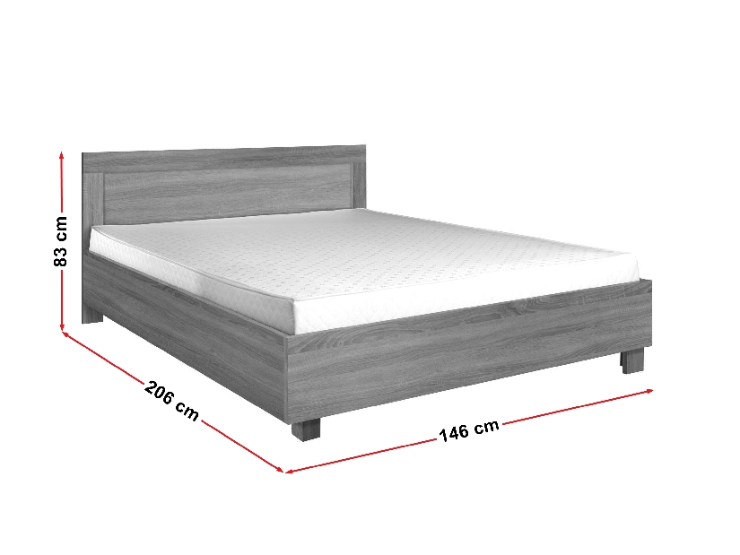 Manželská posteľ 140 cm Camber C23 (milano + krémová) (s roštom)