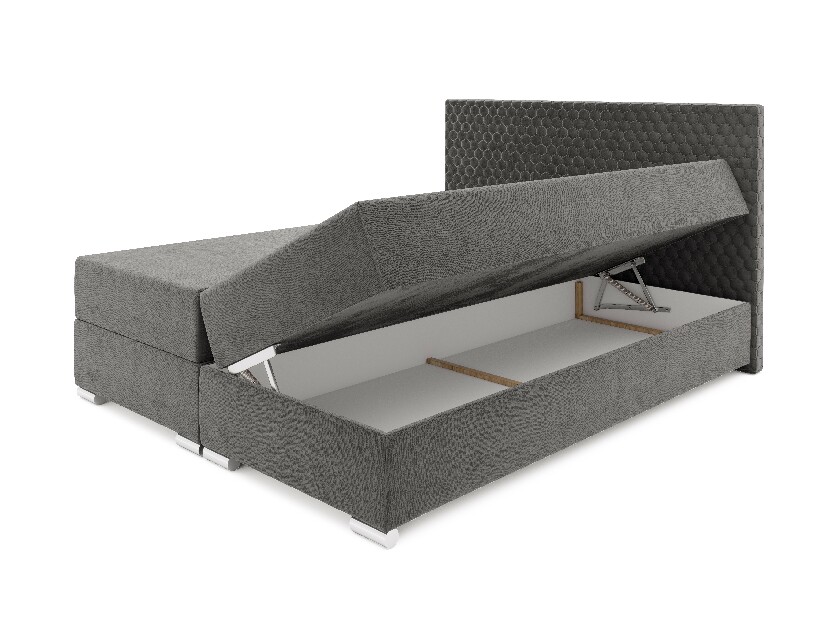 Kontinentálna posteľ 160 cm Harlan Comfort (svetlosivá) (s roštom, matracom a úl. priestorom)
