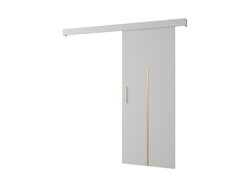 Posuvné dvere 90 cm Sharlene X (biela matná + biela matná + zlatá)