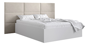 Manželská posteľ 160 cm Brittany 2 (biela matná) (s roštom) *bazár