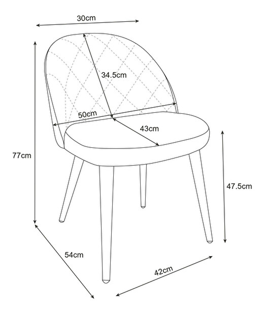 Jedálenská stolička Senuri (sivá)