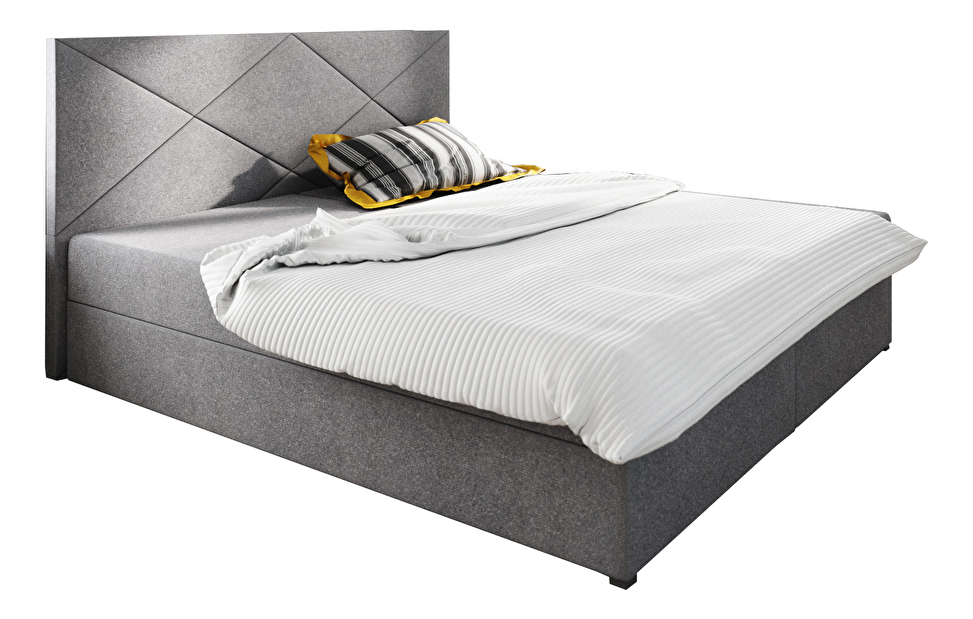 Manželská posteľ Boxspring 180 cm Fade 4 Comfort (sivá) (s matracom a úložným priestorom)
