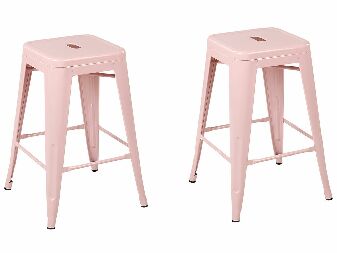 Set 2 ks barových stoličiek 60 cm Chloe (ružová)