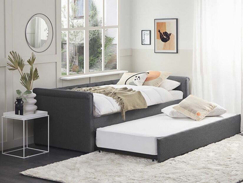 Rozkladacia posteľ 90 cm LISABON (s roštom) (sivá)