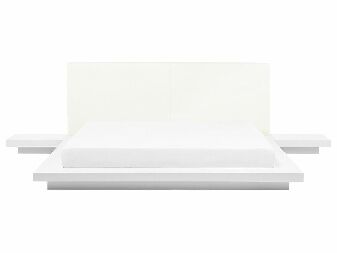 Manželská posteľ 160 cm ZEPHYRE (s roštom) (biela)