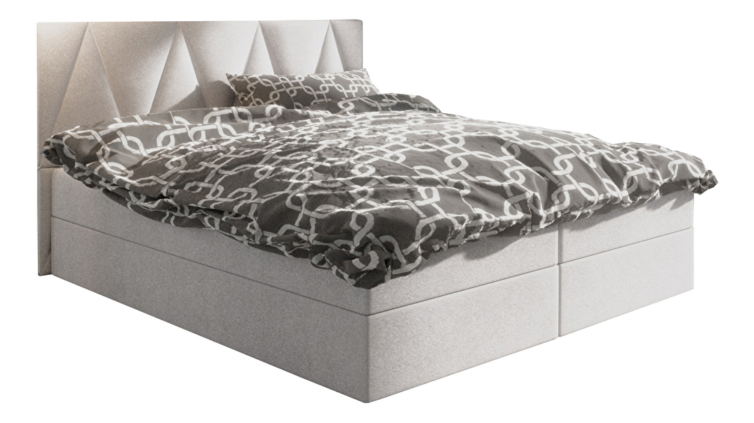 Manželská posteľ Boxspring 160 cm Fade 3 Comfort (béžová) (s matracom a úložným priestorom)