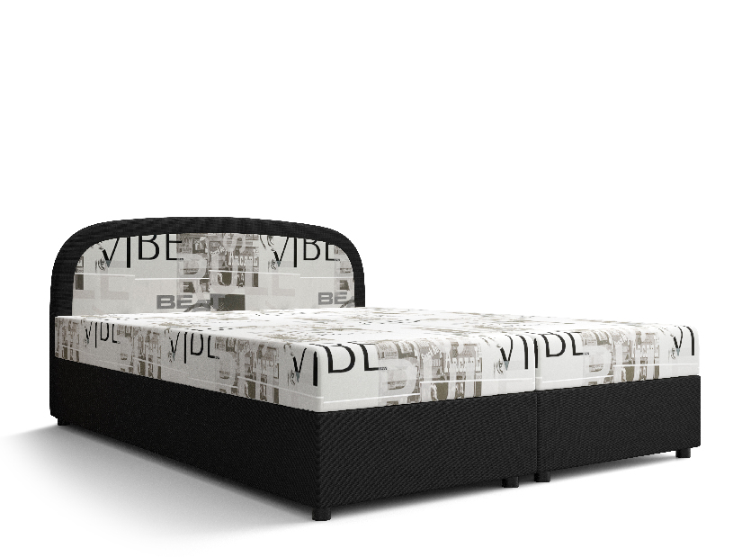 Manželská posteľ Boxspring 140 cm Brick Comfort (tmavohnedá + vzor vlny) (s matracom a úložným priestorom)