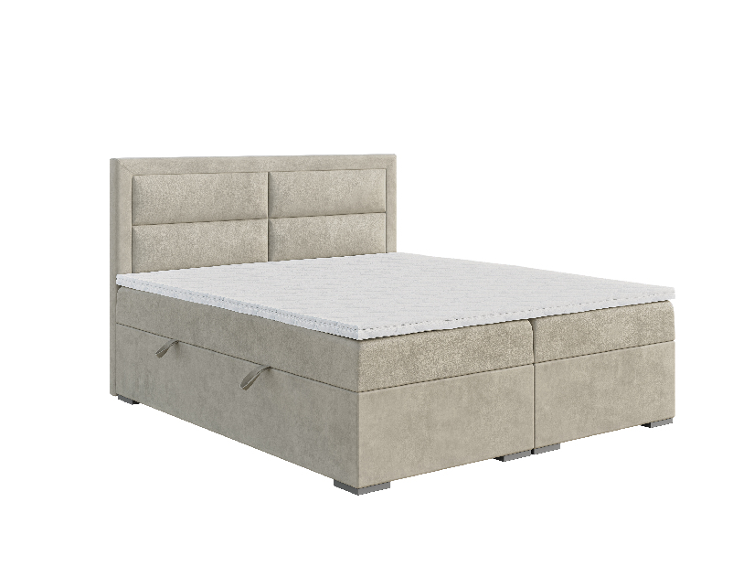 Kontinentálna posteľ 120 cm Menorra (svetlobéžová) (s matracom a úl. priestorom)