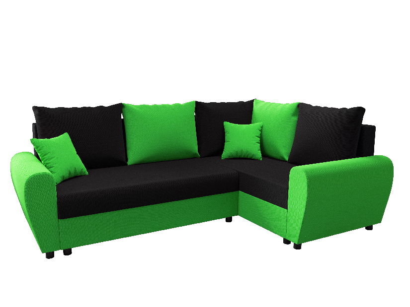Rohová sedacia súprava Fleur Plus (zelená + čierna) (P)