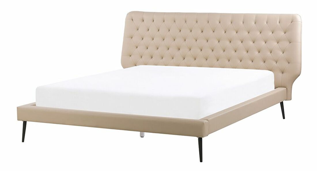 Manželská posteľ 160 cm ESONNA (s roštom) (béžová)