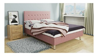Manželská posteľ 140 cm Etel (ružová ) (s rošto a matracom)