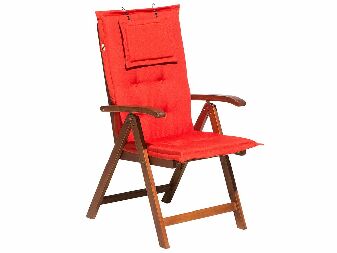 Záhradná stolička Tratoria (tmavočervená) (s poduškou)