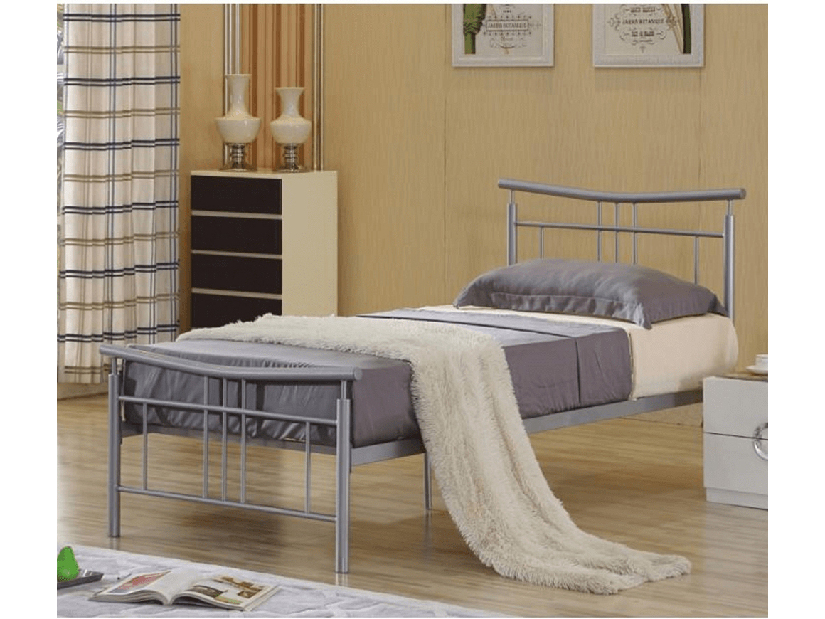 Jednolôžková posteľ 90 cm Daija 90 (matná strieborná)