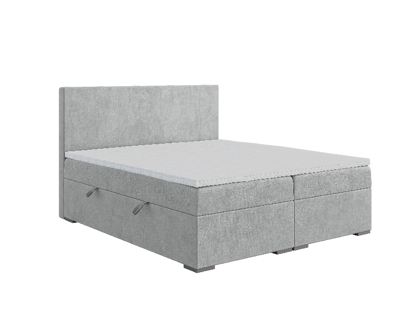 Kontinentálna posteľ 160 cm Lemmy (sivá) (s matracom a úl. priestorom)