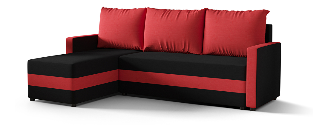 Rohová sedacia súprava Pure Bis (červená + čierna) (L)