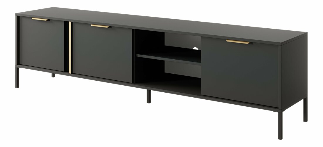 TV stolík/skrinka Lyran 3D (antracit + zlatá)