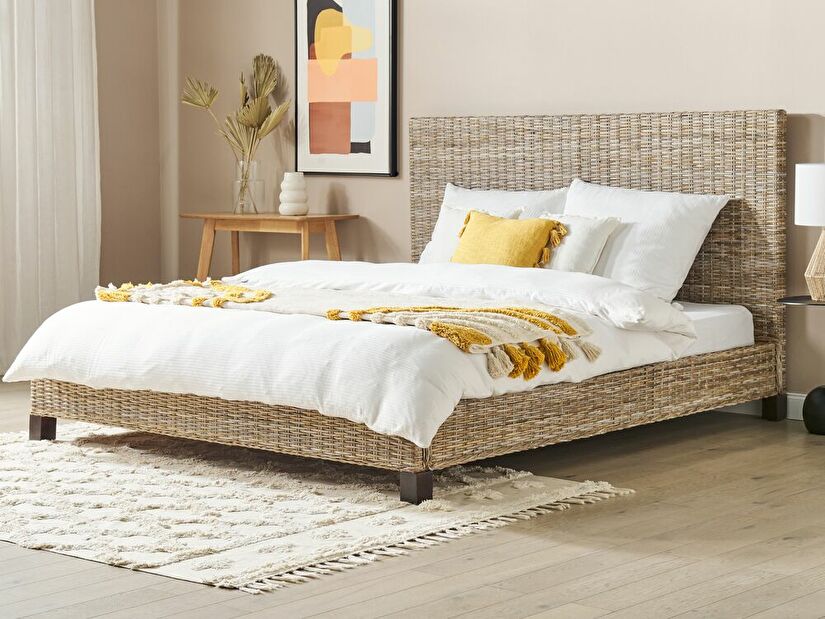Manželská posteľ 180 cm Syrma (prírodná) (s roštom)