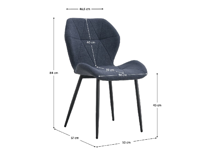 Jedálenská stolička Makona Typ 2 LD-01-LY3055-23 (tmavosivá + čierna)