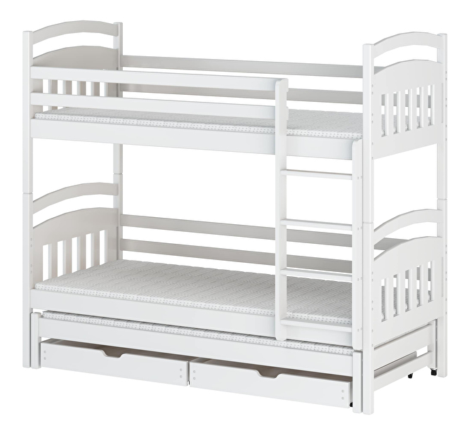 Detská posteľ 80 x 180 cm ANIE (s roštom a úl. priestorom) (biela)
