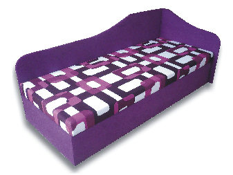 Jednolôžková posteľ (váľanda) 80 cm Lady 87 (Fialová 49 + Gusto 10) (P)