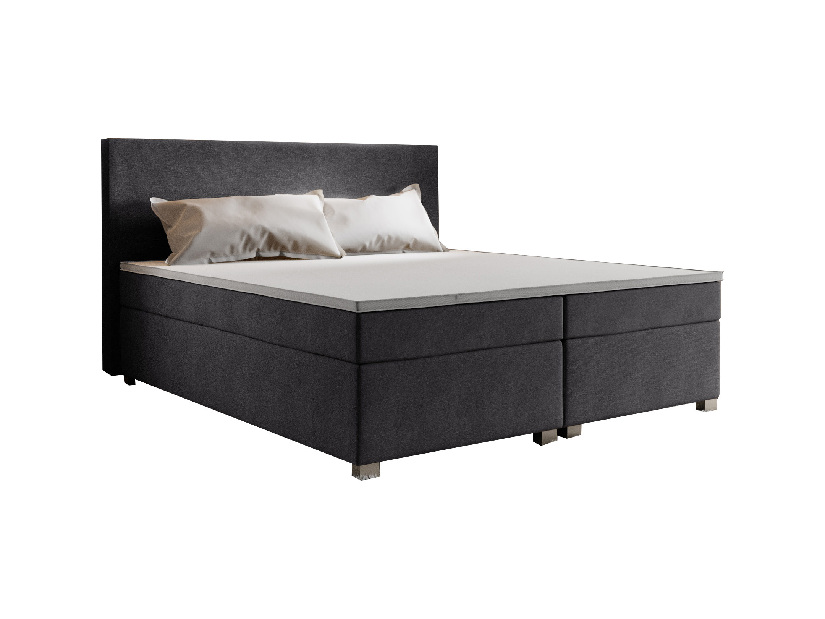 Manželská posteľ Boxspring 140 cm Simon Comfort (tmavosivá) (s matracom, bez úložného priestoru)