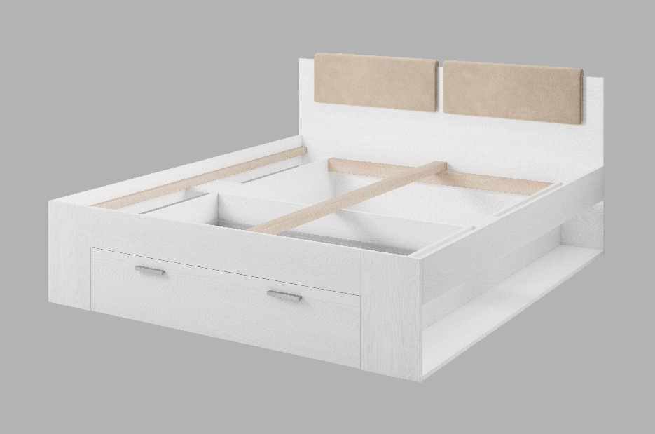 Manželská posteľ 140 cm Afrodita Typ 50 (s úl. priestorom) (biely popol) 