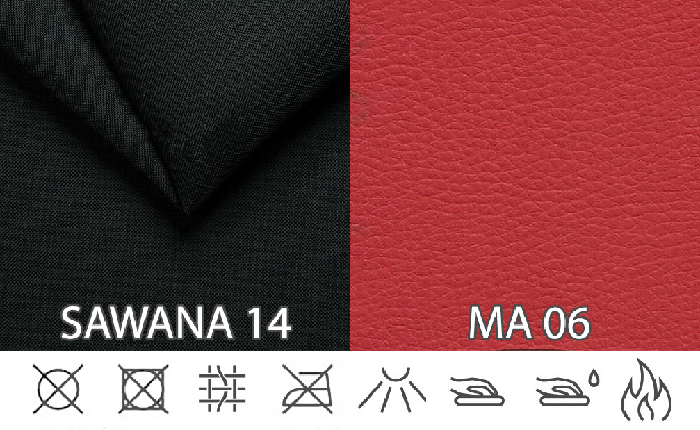 Rohová sedačka U Marlon (čierna + červená) (P)