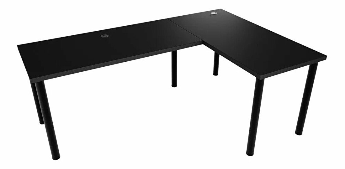 Rohový herný pc stôl Gamer N (čierna) (P)
