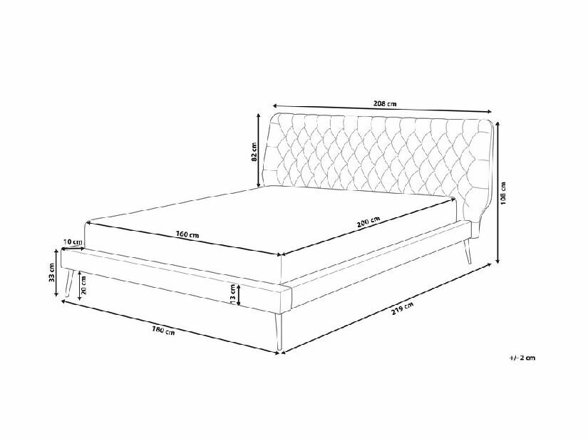 Manželská posteľ 160 cm ESONNA (s roštom) (béžová)