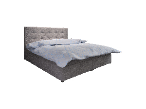 Manželská posteľ Boxspring 180 cm Fade 1 (sivá) (s matracom a úložným priestorom)
