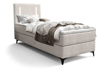 Jednolôžková posteľ 90 cm Ortega Comfort (svetlosivá) (s roštom a matracom, s úl. priestorom) (s LED osvetlením)