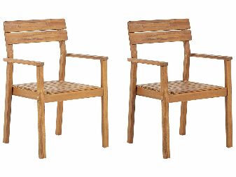 Set 2 ks záhradných stoličiek Fernanda (svetlé drevo)