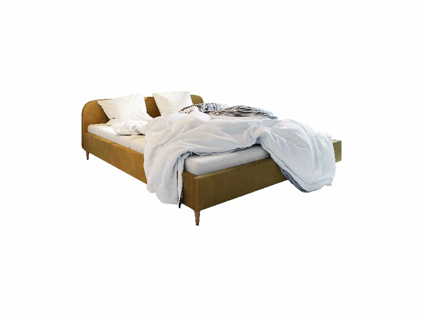 Manželská posteľ 140 cm Lon (zlatá) (bez roštu a úložného priestoru)